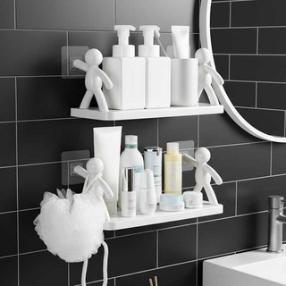 오르세홈 주방 욕실 무타공 벽 선반 벽걸이선반 2p 세트, 1단, 밀키화이트