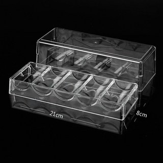 籌碼盒 籌碼收納盒100片 壓克力籌碼盒 麻將籌碼 桌遊籌碼 皇冠籌碼, 1個, 籌碼盒- (100片裝), 透明