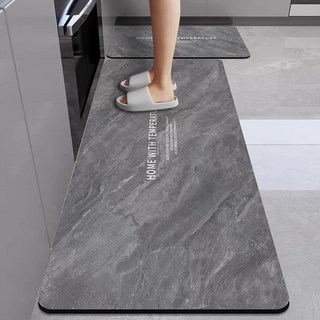 Alemon 두꺼운 대형 규조토 주방 발매트 방수 특대형, 60*90cm + 60*180cm