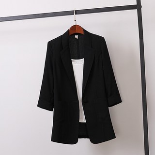 【崔可小姐】韓版 棉麻韓版 外套 寬鬆休閒時尚 小西服 秋春裝 中長款 西裝外套【HD0044】