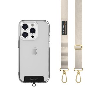 MAGEASY 魚骨牌 STRAP 手機掛繩 含墊片 20mm 繩索背帶 斜背掛繩 手機背帶 尼龍編織 掛繩組 MA02, 1個, 魅惑白, 魅惑白