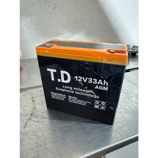 New Ebike acid battery TD 12v33ah 33Ah 鉛酸電池 電動車 電動自行車, 1個, TD 12v33ah-都有螺絲,1個+ 1條線(1wire)串聯線