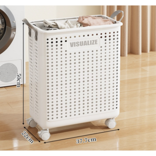 라이복 이동식 수납 접이식 빨래 바구니, 화이트중형