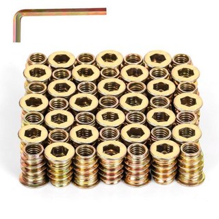 M8-1.25 x 25mm Threaded Inserts for Wood Hex Drive Wood Nut Inserts Exceptional Insert Nuts Furn, M8 x 25mm, 50