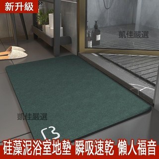 熱銷爆款矽藻泥地墊 珪藻土軟墊 吸水速乾浴室墊 防滑腳墊 踏墊 腳踏墊 矽藻土地墊 耐臟門墊地毯 止滑墊, 淺灰色,寬40X長60cm【矽藻泥吸水墊】, 1個