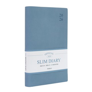 인디고 2026 오피셜 슬림 먼슬리 다이어리 날짜형 월간 수첩형 직장인 업무용 일정관리 휴대용 스케줄러, 워터블루