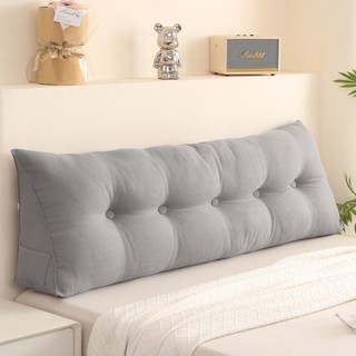 日式滌麻三角床頭靠枕 床頭墊 靠背墊 大靠枕 抬腿枕, 石灰