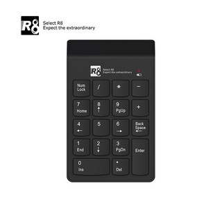Select R8 無線數字小鍵盤 輕薄便攜, 1個, 黑色