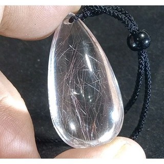 晶棋 白水晶髮晶項鍊吊墜 晶瑩剔透 簡約大方 展現獨特品味