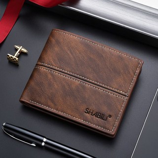 新款高檔超薄男士短款錢包 駕駛證夾 多卡位學生商務皮夾 深啡色