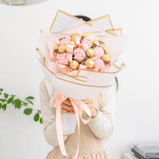 마이에브 페레로로쉐 꽃다발 초콜릿 발렌타인데이 화이트데이 선물, 핑크