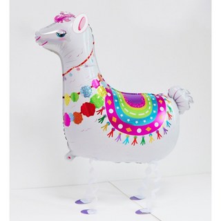 發光派對屋(西門中華店) 散步動物氣球 - 走路草泥馬/羊駝造型氣球, 1個