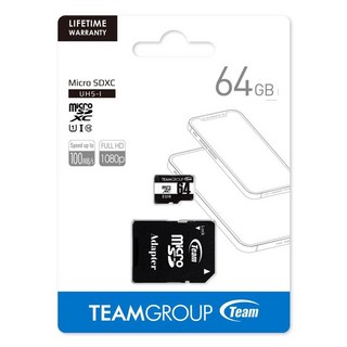 TeamGroup Micro SDXC 記憶卡 64GB UHS-I Class 10, 1個