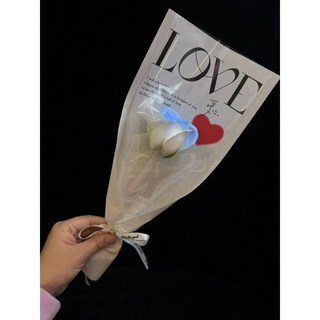 台灣現貨 母親節花束 康乃馨玫瑰花束 乾燥花香皂花 畢業花束 生日禮物, 1個, 玫瑰花碎冰藍, 玫瑰花碎冰藍