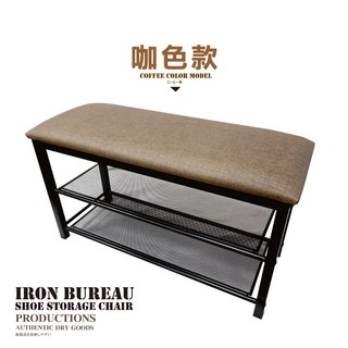 鐵物局 台灣製造 82cm 收納坐椅二合一 日式穿鞋椅 玄關穿鞋椅/鞋架, 咖色-穿鞋椅