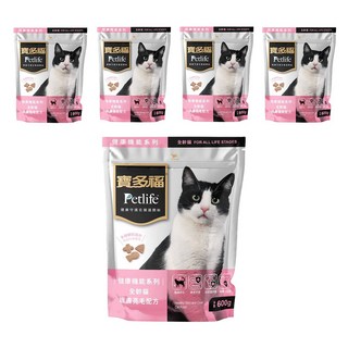 Petlife 寶多福 全齡貓 健康機能系列 乾飼料, 皮膚/毛髮, 600g, 5包