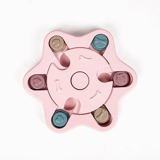 딩동펫 반려동물 지능개발 퍼즐간식토이 IQ 장난감 눈꽃, 핑크, 1개