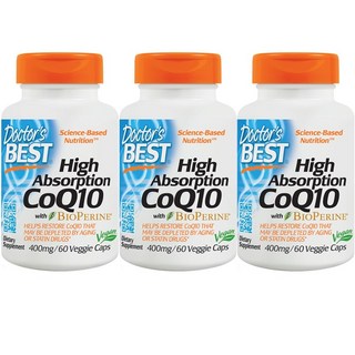 Doctor's BEST 高吸收輔酶Q10素食膠囊, 60顆, 3罐