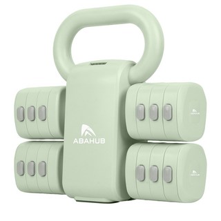 ABAHUB 2in1 무게조절 덤벨 케틀벨 여성 홈트 입문용 미끄럼방지 그립, 1개, 5kg, 녹색