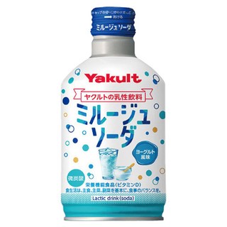 Yakult 養樂多 優格碳酸飲料 日本原裝進口 添加維生素D 微碳酸氣泡清涼爽口, 300ml, 1瓶