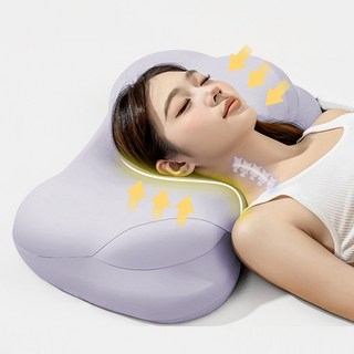경추베개 초고밀도 목편한 메모리폼 옆잠베개 64cm 거북목 배게 경추 수면 조절, 1개, 보라