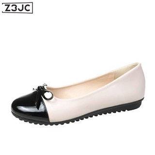 Z3JC 春季新款時尚圓頭平底時裝休閒大碼女式淺口休閒蝴蝶結女單鞋