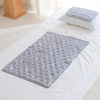 하우스터 여름 쿨매트 쿨젤 아이스 냉감매트, 그레이, 쿨매트+쿨베개 세트