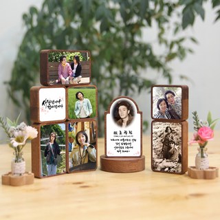 [영구보존]디자인 납골당 미니 추모액자 봉안당 위패 영정사진 꾸미기 사진제작 포함, 멀바우, A.정사각(4.5cmx4.5cm)