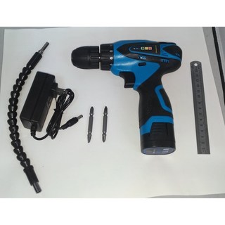 雙速充電電鑽 支援正反轉 電動工具 保固半年, 1個, VOTO16.8V_藍色_雙電池紙盒