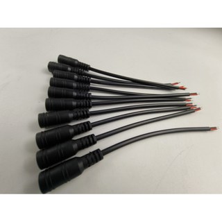 DC 암수 전원 플러그 케이블 와이어 잭 어댑터 커넥터 CCTV 단색 3528 5050 LED 테이프 조명용 5.5x2.1mm 1/5/10, 10 Female black, 1개