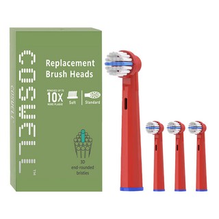 COSWELL 歐樂B 電動牙刷兒童刷頭柔軟刷毛3D圓形刷毛 有效清潔牙菌斑, 1個, 4個裝