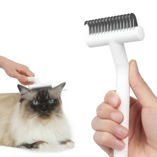 aumuca 아우무카 반려동물 털제거 청소솔 브러쉬 스마트 케어 장모용 그루밍 브러쉬 강아지 고양이 브러쉬 CB10.1, 화이트, 1개