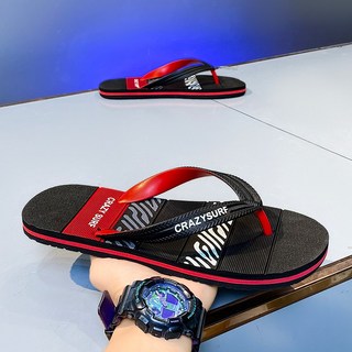 四季夏天男女居家室外EVA拖鞋，耐磨防滑軟底，簡約時尚情侶款, 43, 黑紅
