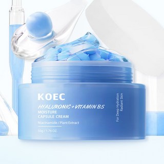 KOEC 粉多肽膠原蛋白填充霜 補水保濕 PDRN 面部保濕霜, 1個, HA+B5填充霜-含勺子