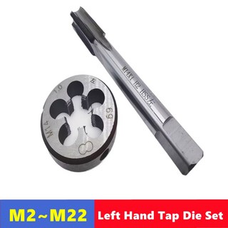 2pcs 왼손 메트릭 탭 다이 세트 M2 M22 공작 기계 내부 및 외부 스레드 태핑 수리 도구에 사용, left hand, 2pcs M10x1.0