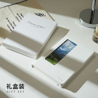 A5 高顏值 手賬本 學生記錄本, 1個, 橫線禮盒裝-送人送禮,260頁-加厚暢寫 開窗設計【丁香紫】, 丁香紫