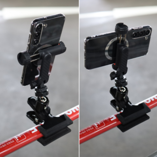 핏센 360도회전 180도각도조절 초강력 집게거치대 분리형, 1개, 블랙