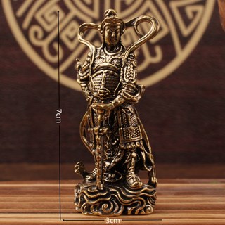 臺灣出貨 復古關公韋陀銅像擺件 家居裝飾品 工藝品 偉陀站像 佛像銅器 禮物, 韋陀