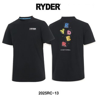 라이더 티셔츠 배드민턴 반팔 상의 남성 여성 반팔티 코튼라이크 오버핏 블랙 2025RC-13