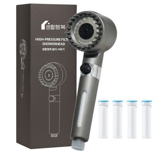 생활행복 고압 수압상승 필터 샤워기 헤드, 샤워기헤드, 1개