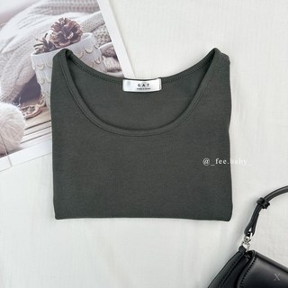 Fee現貨11色 正韓圓領短版正肩上衣 圓領t恤 素面t恤 短版上衣 韓系穿搭
