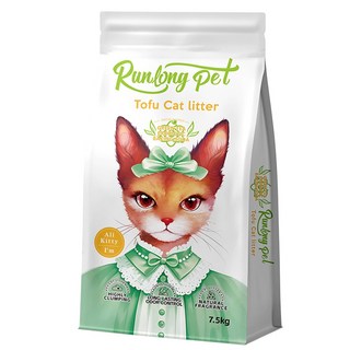 RUNLONG 고양이 두부모래 무분진 초강력탈취 초속결단 변기처리대용량 1.5mm, 녹차, 1개, 20L