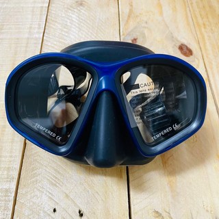 潛鯨 H面鏡 自潛面鏡 低容積面鏡 玻璃面鏡 潛水 freediving 自由潛水 漁獵 打魚 水肺, 新款藍黑色