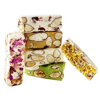 餅乾樹cookietree手工牛軋糖 - 杏仁果 原味 抹茶咖啡 玫瑰 - 年節喜糖伴手禮 (蛋奶素), 1個, 綜合-牛軋糖,90g