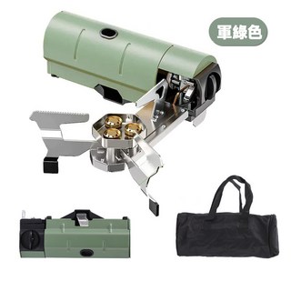 【台灣熱銷Top1】【台灣24h快速出貨】便攜式防爆摺疊卡式爐 戶外迷你卡式爐 露營卡式爐 蜘蛛爐 折疊卡式爐 卡式瓦斯, 三爐頭升級款－軍綠色【3500W猛火】, 1個