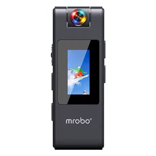mrobo 迷你攝像機 高清錄影 便攜式運動攝像機 輕巧隨身記錄, 黑色, D8-128GB