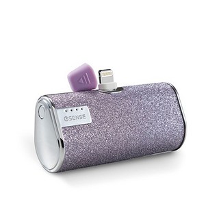 eSense 逸盛 Type-C直插行動電源 5000mAh PD20W 95g迷你支架款, [Lightning接口]水鑽紫 (無支架) 5000mAh, 37-ATC500