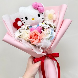 산리오 인형 킨더조이 장미꽃 비누꽃 꽃다발 졸업식 학예회 발표회 재롱잔치 생일 시나모롤 폼폼푸린 마이멜로디 쿠로미 헬로키티, 1개