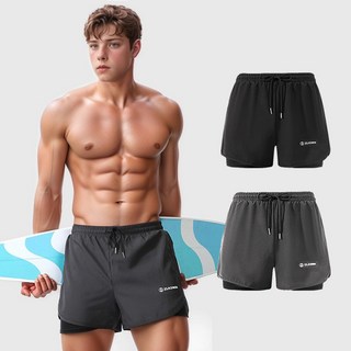 MDIVGYM 투인원 남자 수영복반바지 보드숏 팬츠