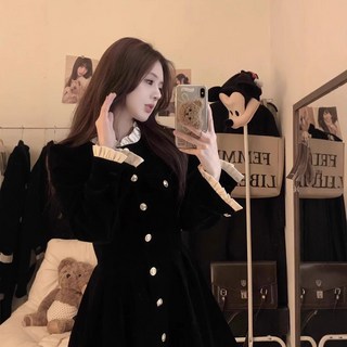 BROWMODA 여성 벨벳 슬림핏 미니원피스